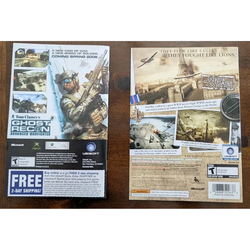 Blazing Angels Squadrons of WWII Xbox 360 Replacement Manual & Cover Art ONLY